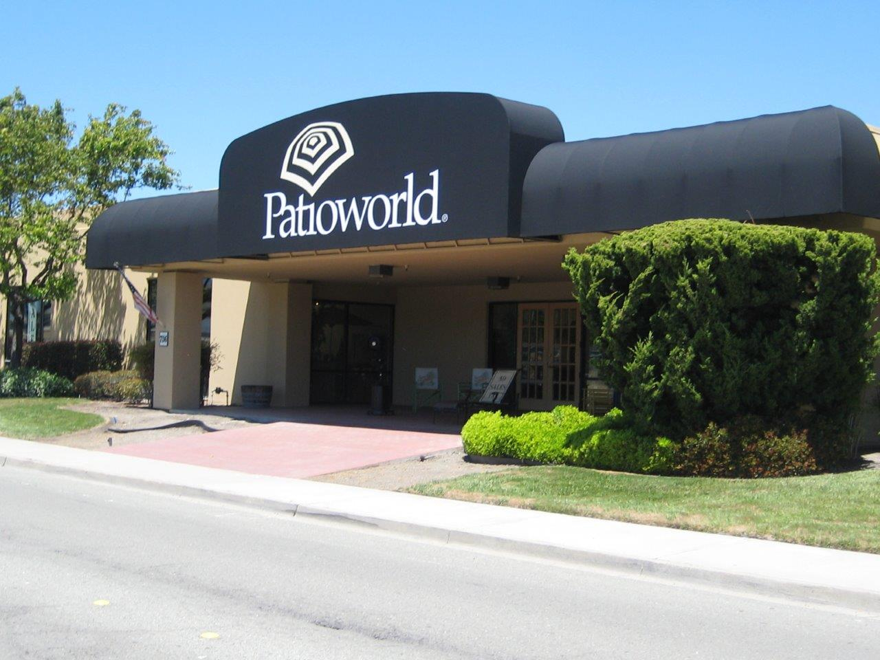 Navy Blue Awnings in Patioworld